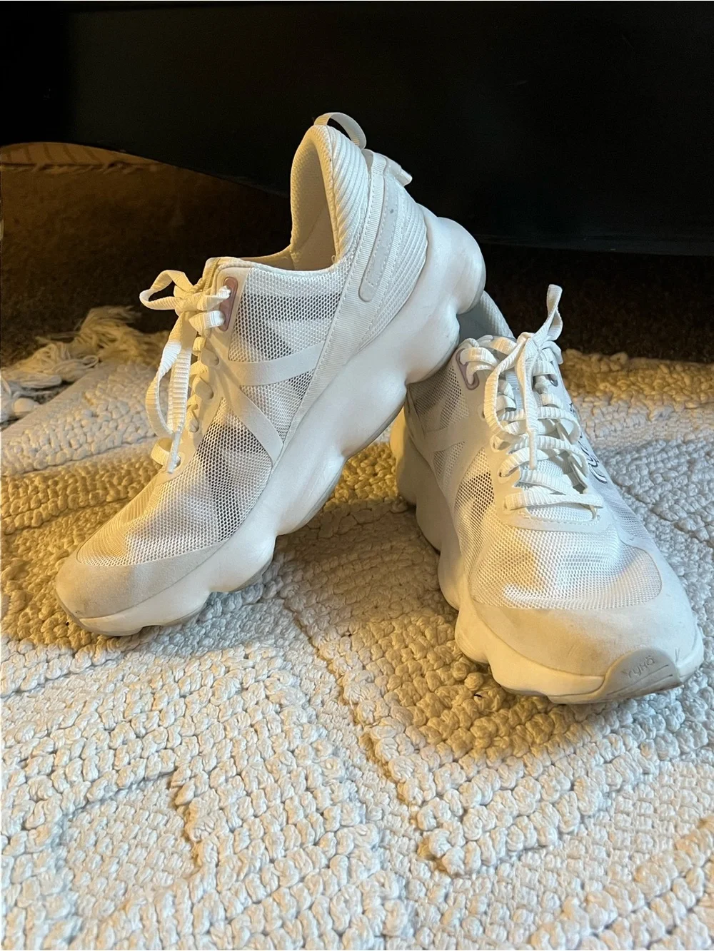 Ryka Women's White Mesh Athletic Sneakers